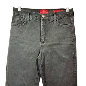 NYDJ Black Wash‎ Slim Leg Jeans Rhinestone Embellished Denim Pants Size 6